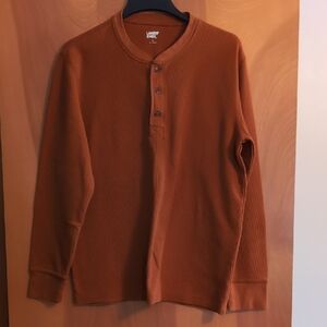 Lands' End Men's Rust Henley Shirt